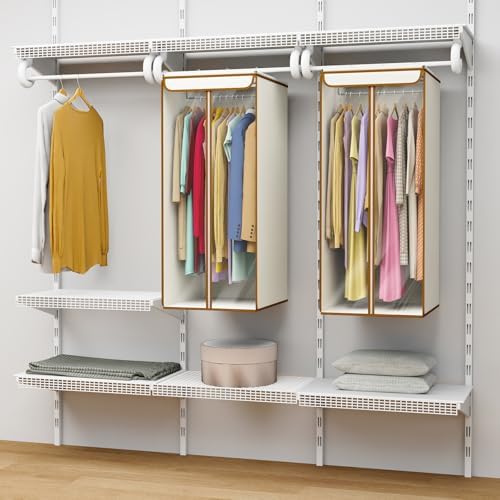 Univivi Garment Bags for Hanging Clothes, Cloth Bag 40 In, 2 PCS, Beige - Image 6