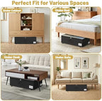 Under Bed Storage with Wheels, 2 Pack Underbed Storage Containers with Clear Lid & Label, XXL 75L Easy Assembly Rolling Under Bed Shoe Storage for Clothes, Shoes, Blankets, Black(28.3 X 16.5 X 9.5 in) - Image 5