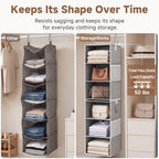StorageWorks Hanging Closet Organizer, 6-Shelf with 2-in-1 Design, Ivory | Maximize Closet Space with Reinforced Shelves, Small Closet Storage Solution for Bedrooms, Dorms and RVs - Image 5