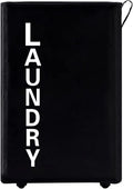 92L Extra Large Rolling Laundry Basket with Leather Handle,Tall Laundry Hamper on Wheels,Laundry Bin,Rolling Laundry Cart Black by Homlikelanfocusonhomestorageanddecorationfordecades