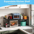 44.3 Inches Expandable Metal Storage Shelves,150LBS Heavy Duty Shelving Units and Storage For Appliance,Adjustable Utility Organization and Storage Shelf Rack For Kitchen Cabinet Closet Garage Pantry - Image 2