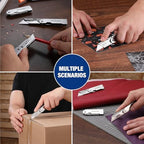 WORKPRO 3PCS Quick Change Folding Pocket Utility Knife Set with Belt Clip - Image 6