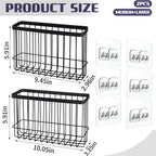 2Pack Cabinet Door Organizer, Self-Adhesive Lid Storage Box for Cabinet Storage, Wall-Mounted Storage Basket Rack, Suitable for Kitchen, Refrigerator, and Bathrooms - Image 2