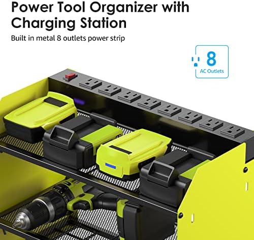 CCCEI Wall Mount Modular Tool Charging Organizer, Green, 2 Pack, 3 Tier. - Image 2