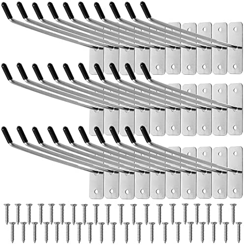 30pcs Wall Mounted Hook Heavy Duty Metal Single Hooks Home Storage Organizer Hanger Stainless Steel Hook Garage Hooks Tool for Garage Shop Retail Office Kitchen Store Display (6in/15cm) by KeaJuidy