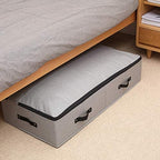 AMJ Large Sturdy Underbed Storage Box with Zip Lid, Rigid Sturdy Plastic Board inside, Handles on all sides, Dark Gray - Image 6