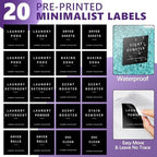 4 Pack Laundry Pods Container, Clear Laundry Room Organization Containers Essentials, Large Detergent Powder Storage Containers Black Wooden Lids & Labels Signs, Home Acrylic Laundry Pods Holder - Image 6