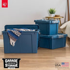 IRIS USA 4-Pack 12 Gal Heavy Duty Lockable Storage Totes with lids, Navy - Image 7