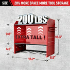 Power Tool Organizer Wall Mount,Power Drill Tool Holder,200lb Heavy Duty Tool Shelf,4 Tier Cordless Tool Organizer with 4 Drill Holders & 3 Divider Panels,Red - Image 3