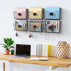YBING Wall File Organizer Mesh Hanging Wall Files Holder 6 Pack, Black - Image 2