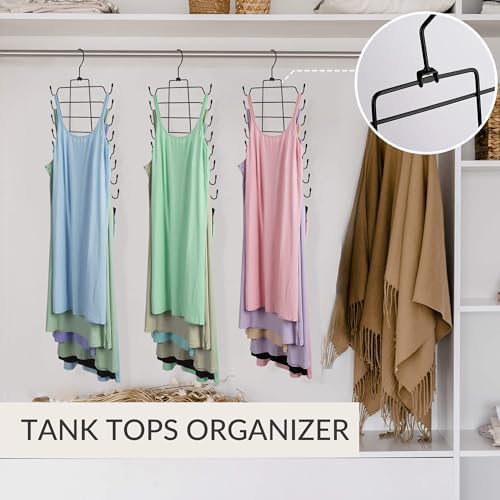 ZEDODIER Tank Top Hanger, Bra Organizer for Closet, Space Saving | 16 Hooks Total, Sturdy Metal, 360° Rotating, Foldable Design, Hanging Closet Organizers and Storage for Apartments and Dorms - Image 4