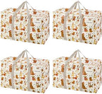 VENO 4 Pack Heavy Duty Moving Bags, Extra Large Storage Bags with Reinforced Handles & Strong Zippers, Foldable & Reusable Moving Box Alternative for Clothes & Dorm Storage by Veno