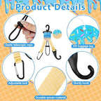 6pcs Blue Ice Cream Drip Baseball Softball Dugout Organizer Bat Holder Rack Fence Hook for Bag Helmet Glove with Name Tags for Boy Girl Team Gifts Coach Mom Must Have Gear Accessory - Image 3