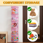 Hanging Stuffed Animal Storage Hammock Net 5 Tiers, Pink - Image 6