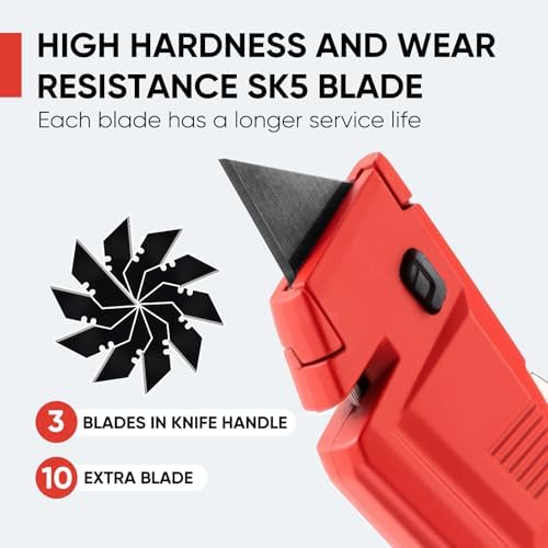 STEELITE Retractable Utility Knife, Heavy Duty Box Cutter with 13 Blades - Image 2