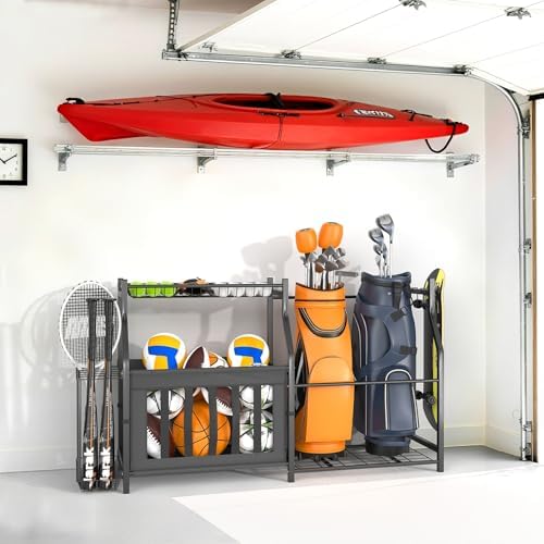WALMANN Garage Sports Equipment Organizer, Balls and Golf Bags Stand - Image 2