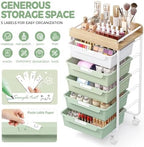 SYKIARIOL Utility Cart with Drawers,Craft Cart with 5 Drawers,Green - Image 4