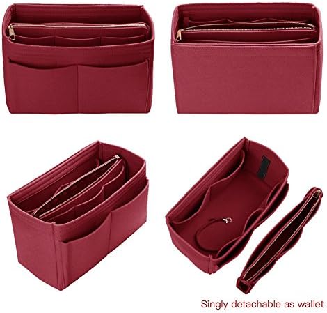 ZTUJO Purse Organizer Insert, Felt Bag Organizer with Metal Zipper, Handbag & Tote Shaper, For Speedy Neverfull Tote, 7 Sizes - Image 3