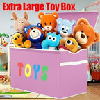 YOLOXO Toy Box Chest, Collapsible Sturdy Storage Bins with Lids, Extra Large Kids Toy Storage Organizer Boxes Bins Baskets for Kids, Boys, Girls, Nursery Room, Playroom, Closet (Classical Pink) - Image 5