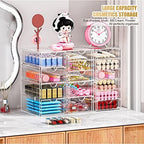 YFXCVSL 3-Pack Acrylic 15-Drawer Storage & Makeup Organizer for Desk - Image 2