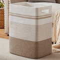 80L Large Cotton Rope Laundry Basket for Bedroom & Laundry Room, Tall Clothes Hamper with Sturdy Handles, Neutral Storage Bin Capable of Holding Blankets and Toys by SIXDOVE