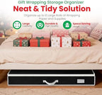 Handy Laundry Gift Wrap Storage Organizer, Easily organize Wrapping Paper, Ribbons, Bows, Scissors, Fits 18-24 Standard Rolls, Keeps Gift Supplies in Perfect Condition & Ready for Next Season, (Black) - Image 7