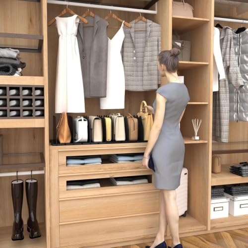 SPACEKEEPER Shelf Divider for Closet,2 Pcs Adjustable Purse Organizer,Black - Image 7