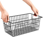 SANNO Wire Storage Baskets Freezer Baskets Farmhouse Organizer Storage Bins Large Organizer Bins for Storage, Office, Bathroom, Pantry Organization Storage Bins Rack with Handles 6 Pack - Image 3