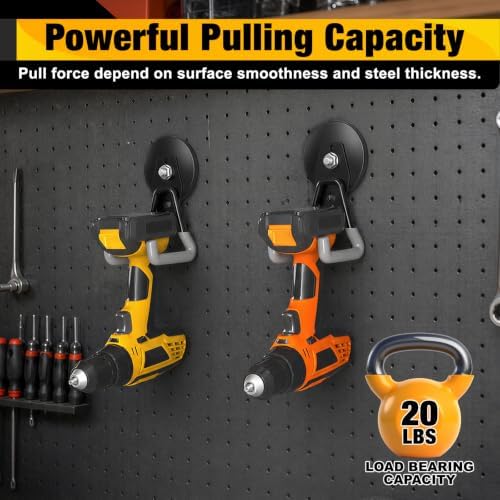Heavy Duty Storage Magnetic Utility Hooks Large Garage Magnet Hooks with Anti-Slip Coating for Metal Cabinet,Pegboard,Garage Shelve,Garden Tools 2PCS - Image 4