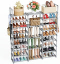 Mavivegue 9 Tiers Tall Shoe Organizer - Vertical Shoe Shelf for 50-55 Pairs, Stackable Racks for Entryway, Closet, Garage - Grey by Mavivegue