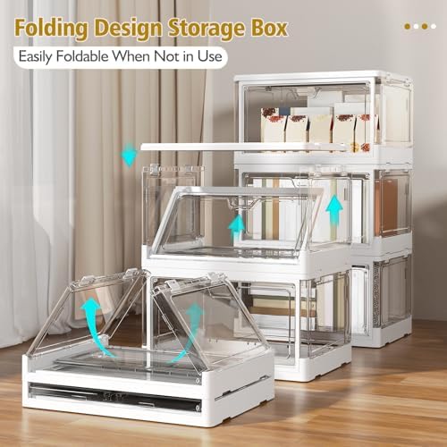 Kmiectse Clear Storage Bins with Lids 3 Pack 【Stackable & Sturdy】 - Image 4