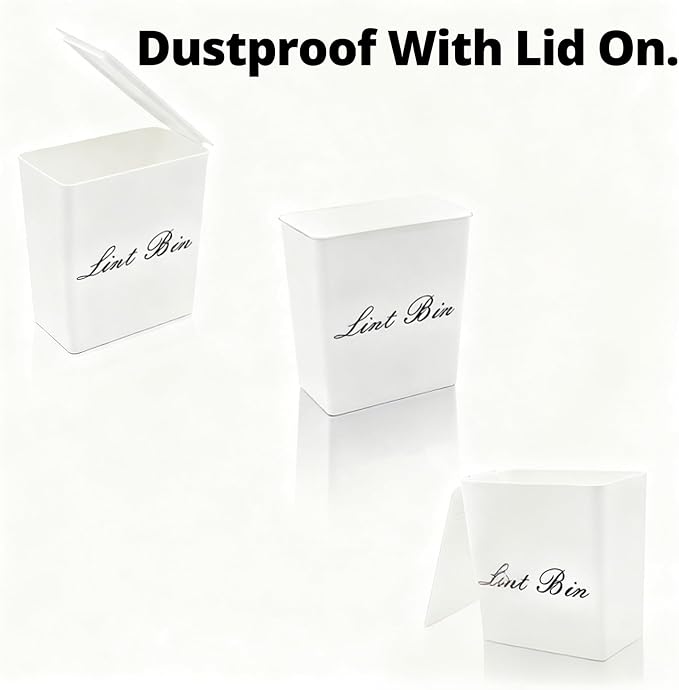 Artilife Magnetic Dryer Lint Bin with Lid, 6 x 5 in White ABS Plastic - Image 5