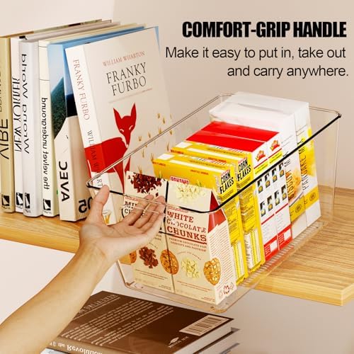 4 Pack Large Clear Plastic Storage Bins, Kitchen &Pantry Organizer - Image 6