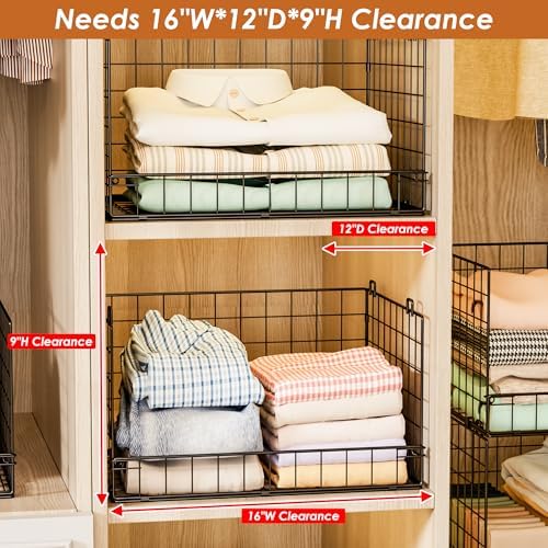 Yociyoga 4-Tier Stackable Closet Organizers and Storage Shelves, Foldable Closet Shelf Organizer, Black(Patent Protection)(Patent No. 30022416) - Image 3
