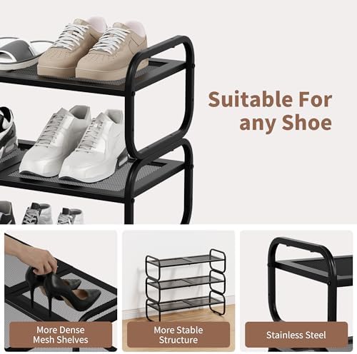 3 Tier Shoe Rack - Expandable Shoe Organizer for Closet - Image 4