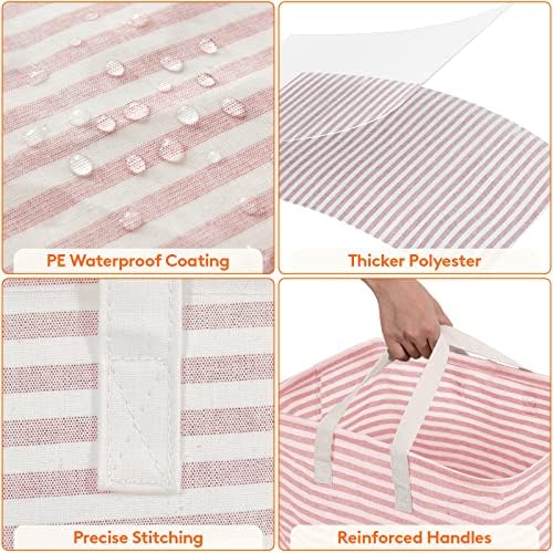 Lifewit 80L Large Laundry Baskets, 1 Pack, Reinforced Handles, Pink | Collapsible Laundry Hamper, Dirty Clothes Hamper, Waterproof Freestanding Design for Dorm, Laundry Room, Bedroom, Bathroom - Image 5