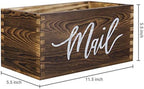 MyGift Rustic Brown Wood Mail Holder, Desktop Organizer with MAIL Design - Image 4