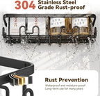 YASONIC Shower Caddy Adhesive, Rustproof Shower Organizer, Wall Shower Rack - Image 5