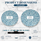Domensi 2 Pack Mother of Pearl Lazy Susan Turntable Organizer,Blue Petals - Image 3