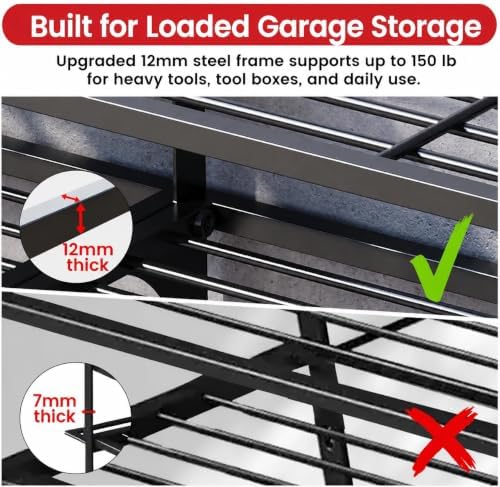 Power Tool Organizer Wall Mount with Power Strip, 4 Layers - Image 4