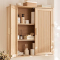 INNOD Bathroom Storage Wall Cabinet, Over the Toilet Storage Cabinet Above Toilet Storage, Medicine Cabinet with Adjustable Wood Shelf & Doors for Laundry Room & Kitchen & Living Room (Natural Oak) by INNODToddlerTower