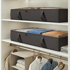 Side-Supported Under Bed Storage Containers, 6 Inch 60L Clothes Storage Bin | Underbed Storage Bin with Sturdy Handles and Sidewalls, Closet Organizer for Clothes, Blankets, Seasonal Items, Black, 2 Pack - Image 5