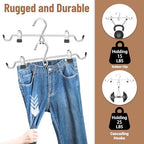 Pants Hangers Space Saving,Stackable Skirt Hangers with Clips, Hanging Closet Organizer and Storage,Clothes Hangers, College Dorm Essentials Apartment Essentials- 24 Pack - Image 6