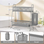 LEMIKKLE Spice Rack Organizer for Kitchen Counter, Spices Organizer and Storage Seasoning Organizer for Cabinet, Kitchen Metal Countertop Organizer with Side Basket (Grey) - Image 2