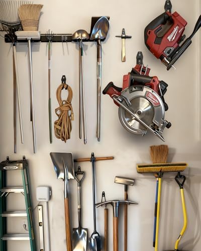 PIYILO Garden Tool Organizer 48 inches with 18 Garage Wall Hooks in 9 Types - Image 2
