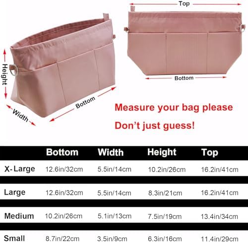 Handbag Tote Purse Organizer Insert, Small, Pink - Image 2