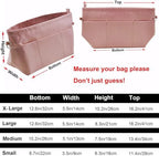 Handbag Tote Purse Organizer Insert, X Large, Pink - Image 2