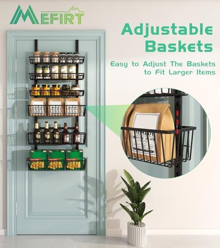 Mefirt 8-Tier Black Over The Door Pantry Organizer, Hanging Shelves - Image 4