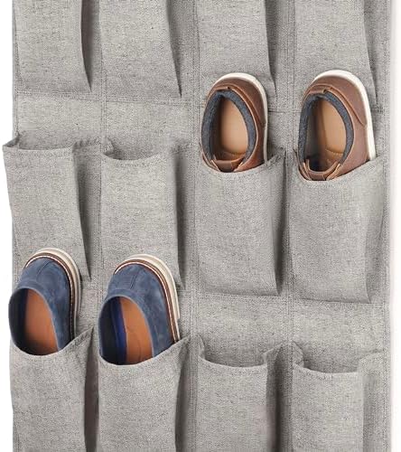 Whitmor Over the Door Shoe Organizer - 20 Section - Black Herringbone - Image 3
