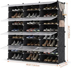 HOMIDEC Shoe Rack Organizer 48 Pair Modular Shoe Storage Cabinet for Closet | PP Plastic, Sturdy Steel Frame, Waterproof, Dustproof, Easy Clean, Shoe Shelves for Closet Garage Hallway Bedroom Entryway - Image 3